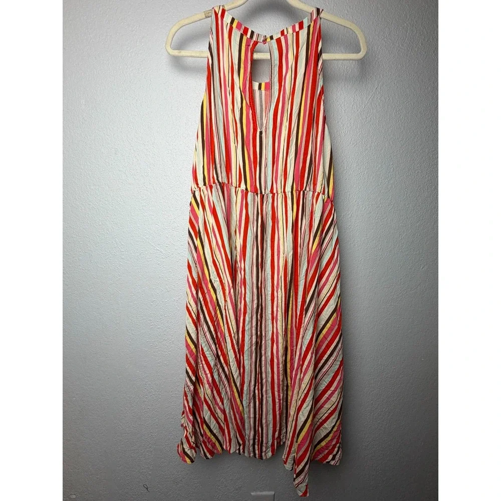 Torrid Dress Women's Size 3 Orange‎ Striped Sleevless Festival Eclectic Vacation
